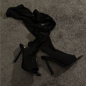 Steve Madden thigh high mesh heels